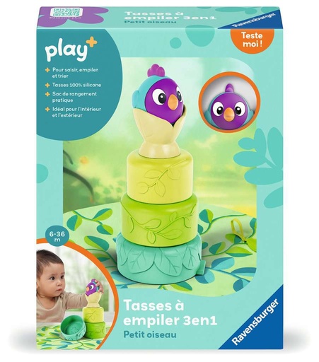 [12.034.007] Tasses à empiler: petit oiseau