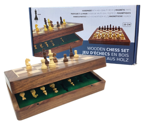 [ECBM10S] Échiquier (Jeu d'échecs) 25cm - Hauteur du roi 44mm
