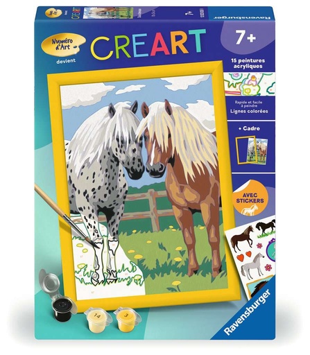 [12.023.035] CreArt Kids - 18x24cm - Duo chevaux