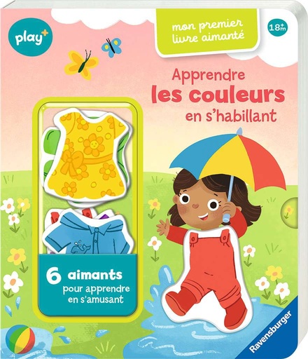 [13.099.063] Play+ Mon premier livre aimanté: Apprendre les couleurs en s'habillant