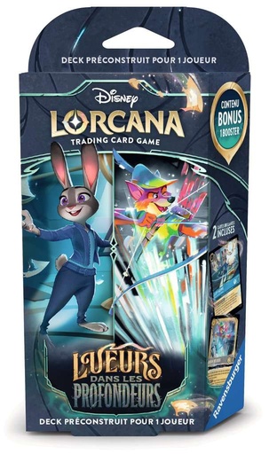 [11.098.807-hoopsbois] Disney Lorcana set 10 - Lueurs dans les profondeurs -  Starters  Judy Hopps et Robin des Bois + 1 carte Promo "Scar"