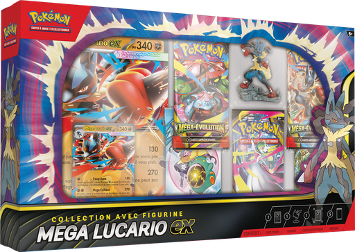 [POEVFIG2502] Pokémon : Coffret premium Méga-Lucario-ex avec figurine (5 boosters)